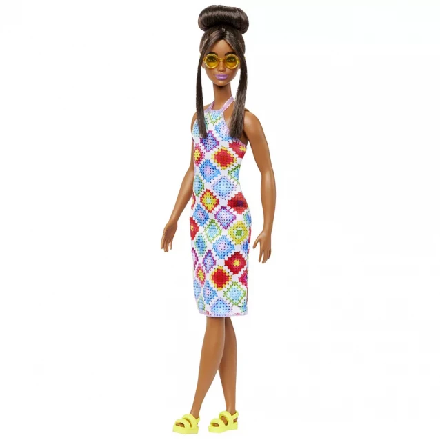 Кукла Barbie Модница в платье с узором в ромб (HJT07) - 6