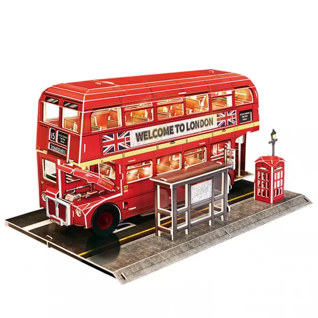 Тривимірна головоломка-конструктор CubicFun Лондонський автобус з LED підсвіткою (L538h) - 2