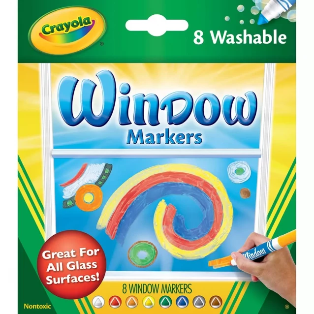 Набор фломастеров для рисования на стекле (washable), 8 шт - 1