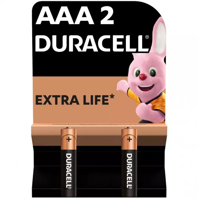 Батарейки щелочные Duracell AAA 2 шт (5007819/5010171/5014440) - 1