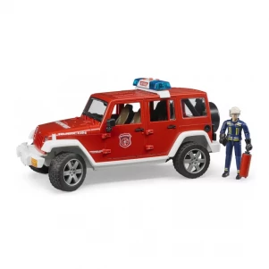 BRUDER Машинка іграшкова - пожежний джип Ренглер Рубікон + фігурка пожежника дитяча іграшка
