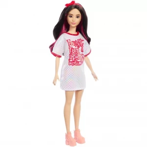 Кукла Barbie Модница в блестящем платье-футболке (HRH12)  кукла Барби