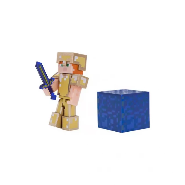 Коллекционная фигурка Minecraft Alex in Gold Armor серия 4 - 3