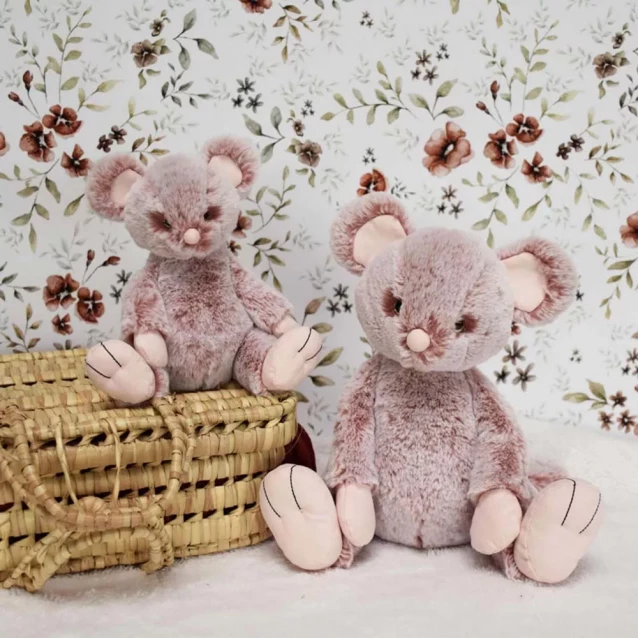 М'яка іграшка Doudou Рожева мишка Лілі 25 см (HO3068) - 5