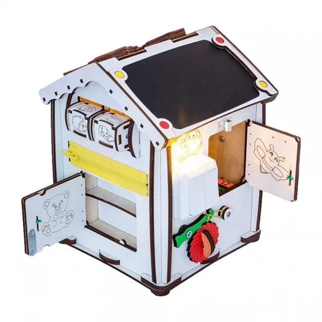 Бизиборд-куб GoodPlay Домик развивающий 24х24х30 с подсветкой (B004) - 8
