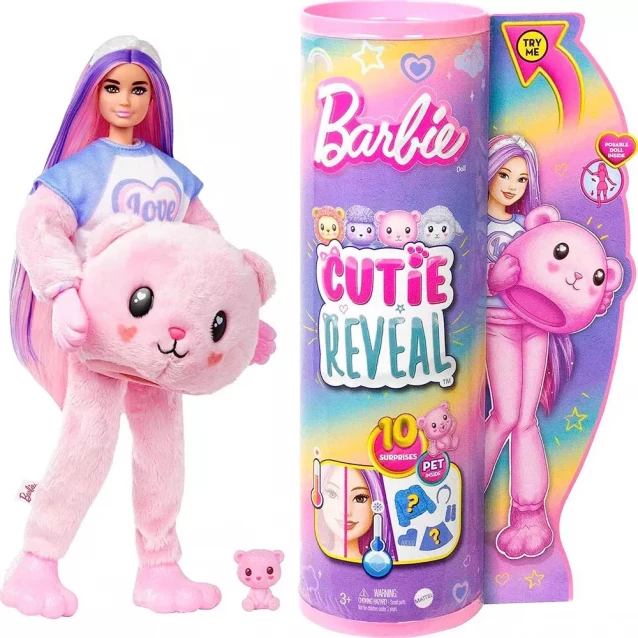 Кукла Barbie Cutie Reveal Мягкие и пушистые Медвежонок (HKR04) - 1