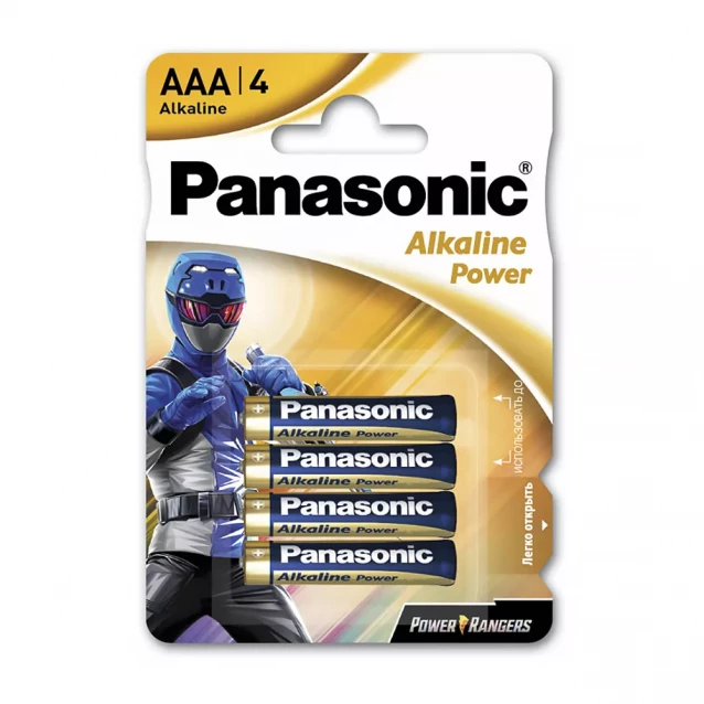 Батарейка PANASONIC ALKALINE POWER щелочная AAA 4 шт. (LR03REB/4BPRPR) - 1