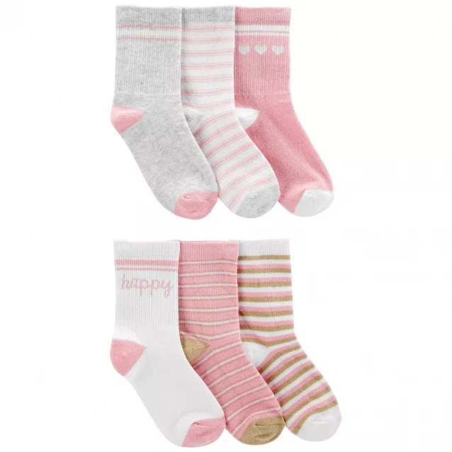 Шкарпетки Carter`s 6 шт для дівчинки 2-4 років, 88-105 cm (2N111210_2T4T) - 1