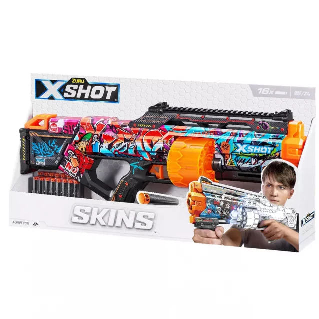 Бластер X-shot Skins Last Stand Graffiti 16 патронов (36518B) - 8