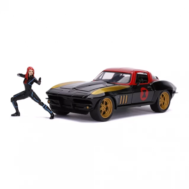Автомодель Marvel Black Widow Chevrolet Corvette з фігуркою 1:24 (253225014) - 1