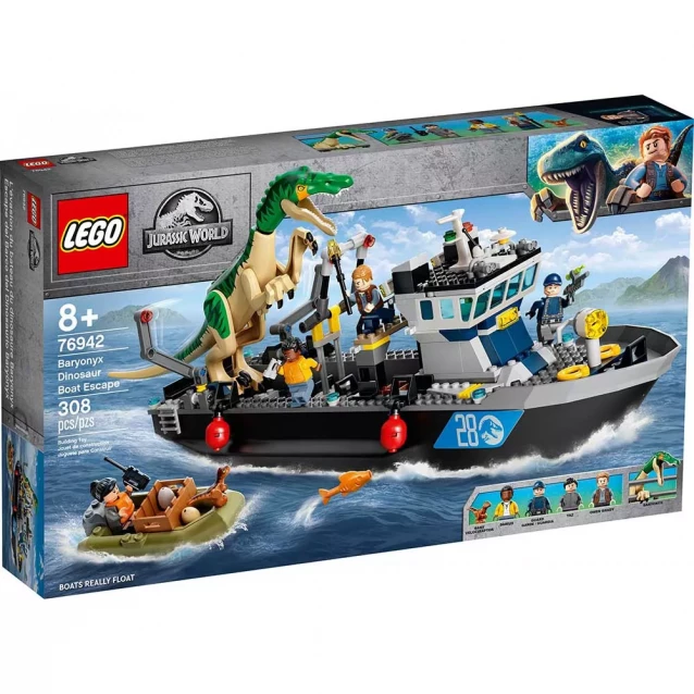 LEGO Конструктор Втеча динозавра барионіксана на човні 76942 - 1