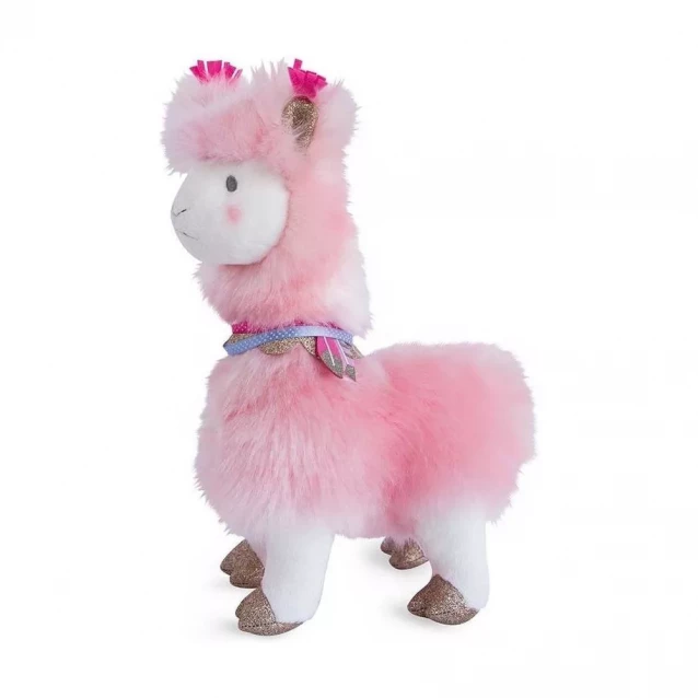 Мягкая игрушка Doudou лама розовая 30 см (HO2802) - 2