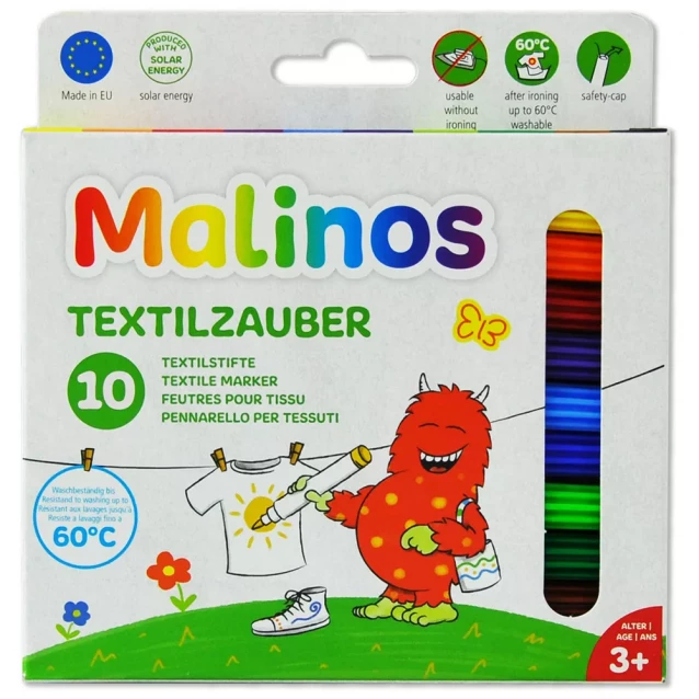 Фломастери MALINOS Textil 10 шт. (MA-300010) - 1