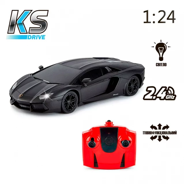 Автомодель KS Drive Lamborghini Aventador LP 700-4 1:24 на радиоуправлении черный (124GLBB) - 6