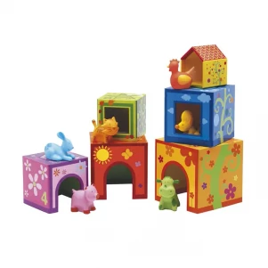 Кубики DJECO Топанімо ферма 6 кубиків + 6 тварин (DJ09108) дитяча іграшка