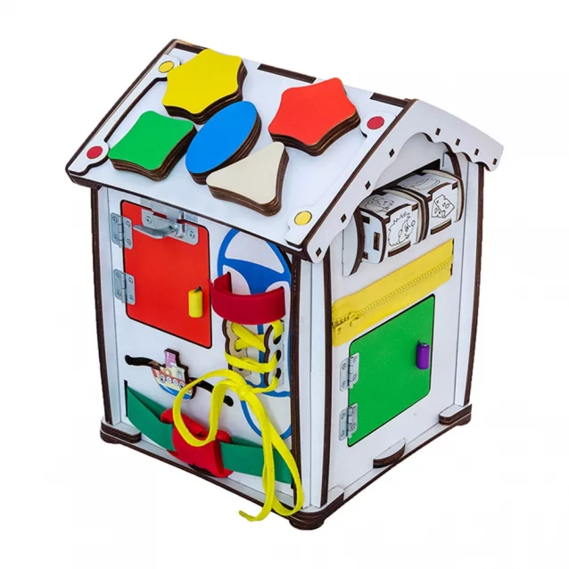 Бизиборд-куб GoodPlay Домик развивающий 24х24х30 с подсветкой (B004) - 5