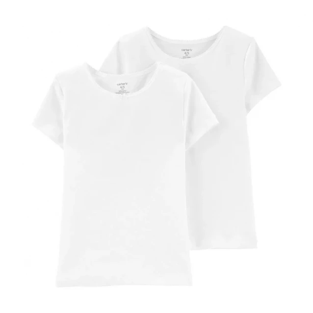 CARTER`S Carter's Комплект футболок для дівчинки, білий 3H740910 (2 шт) 106-114 cm 3H740910_4-5 - 1
