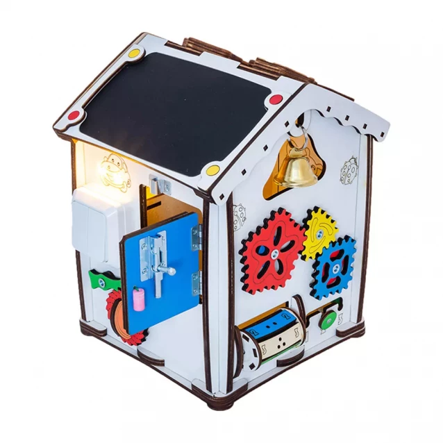 Бизиборд-куб GoodPlay Домик развивающий 24х24х30 с подсветкой (B004) - 3