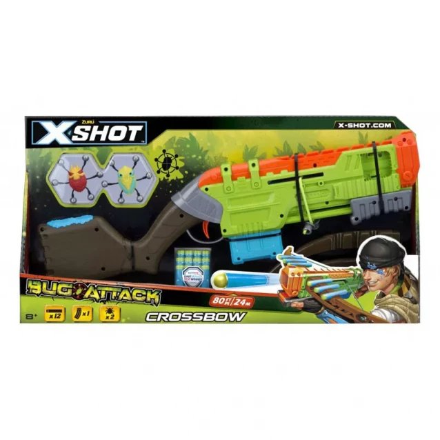 ZURU X-Shot Скорострельный бластер Crossbow Вогонь по жукам (2 жука, 12 патронов)NEW - 1