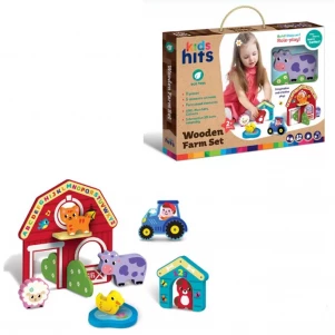 Набір дерев'яних іграшок Kids Hits Ферма (KH20/008) для малюків