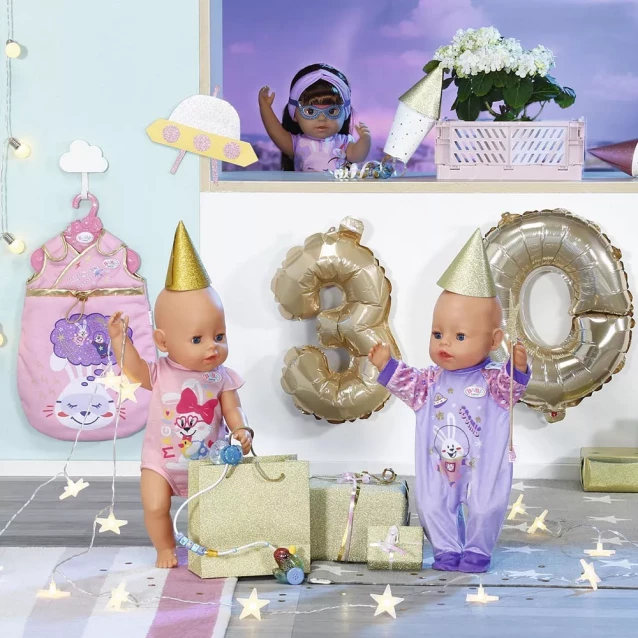 Zapf Одяг для ляльки BABY BORN серії "День Народження" - СВЯТКОВИЙ КОМБІНЕЗОН (на 43 cm, лавандовий) 831090-1 - 8
