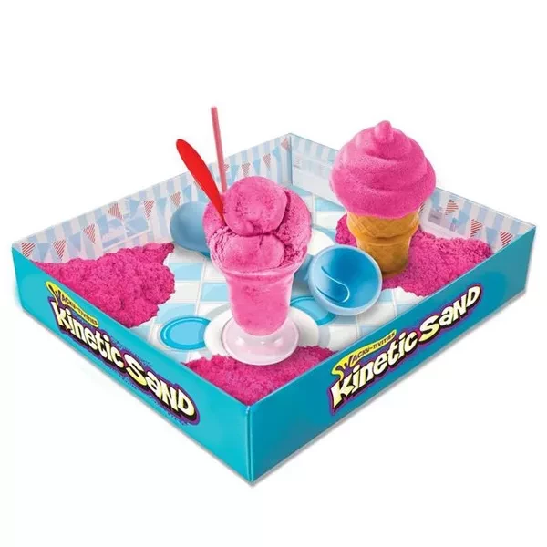 Набор песка для детского творчества - KINETIC SAND ICE CREAM (розовый, формочки, 283 г) - 3