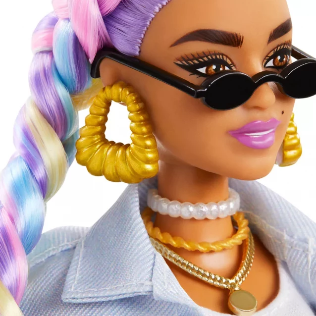 Кукла Barbie "Экстра" с радужными косичками (GRN29) - 4