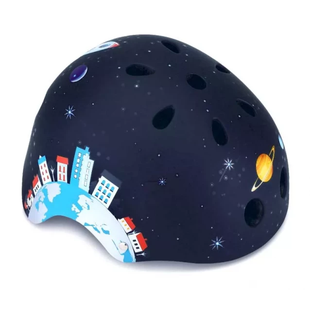 GLOBBER Шлем защитный детский, Ракета черный, 51-54см (XS) - 4