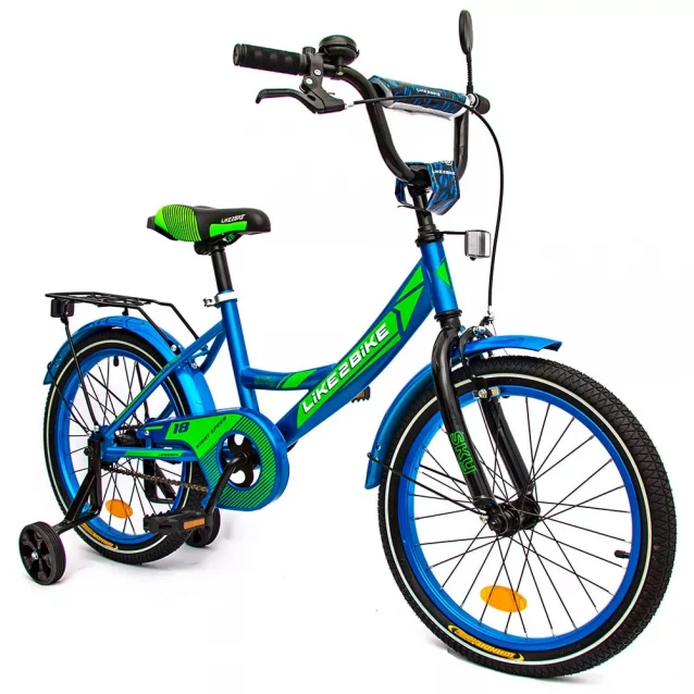 Велосипед дитячий 18'' Sky, блакитний, рама сталь, з дзвон., руч.гальмо, зб 75% - 2