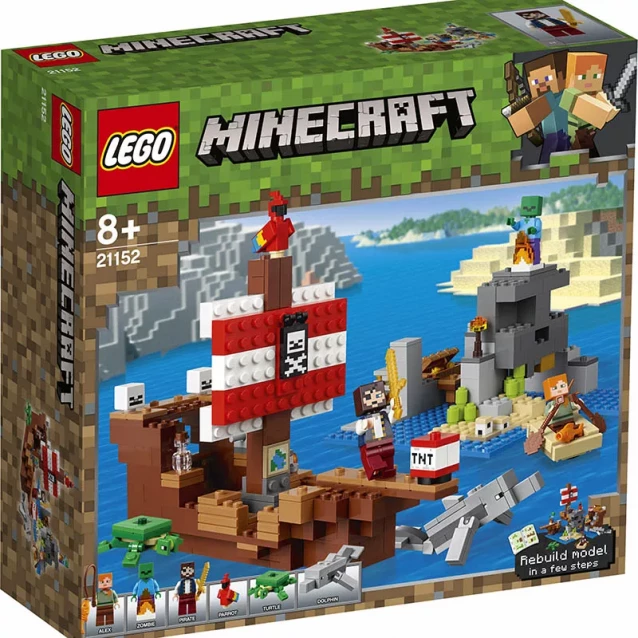 Конструктор LEGO Minecraft Приключения на пиратском корабле (21152) - 1