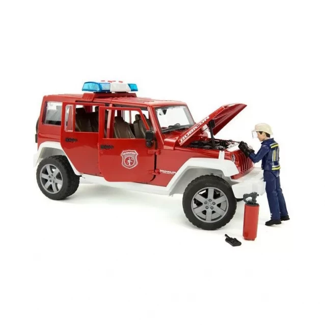 BRUDER Машинка игрушечная - пожарный джип Рэнглер Рубикон + фигурка пожарного - 5