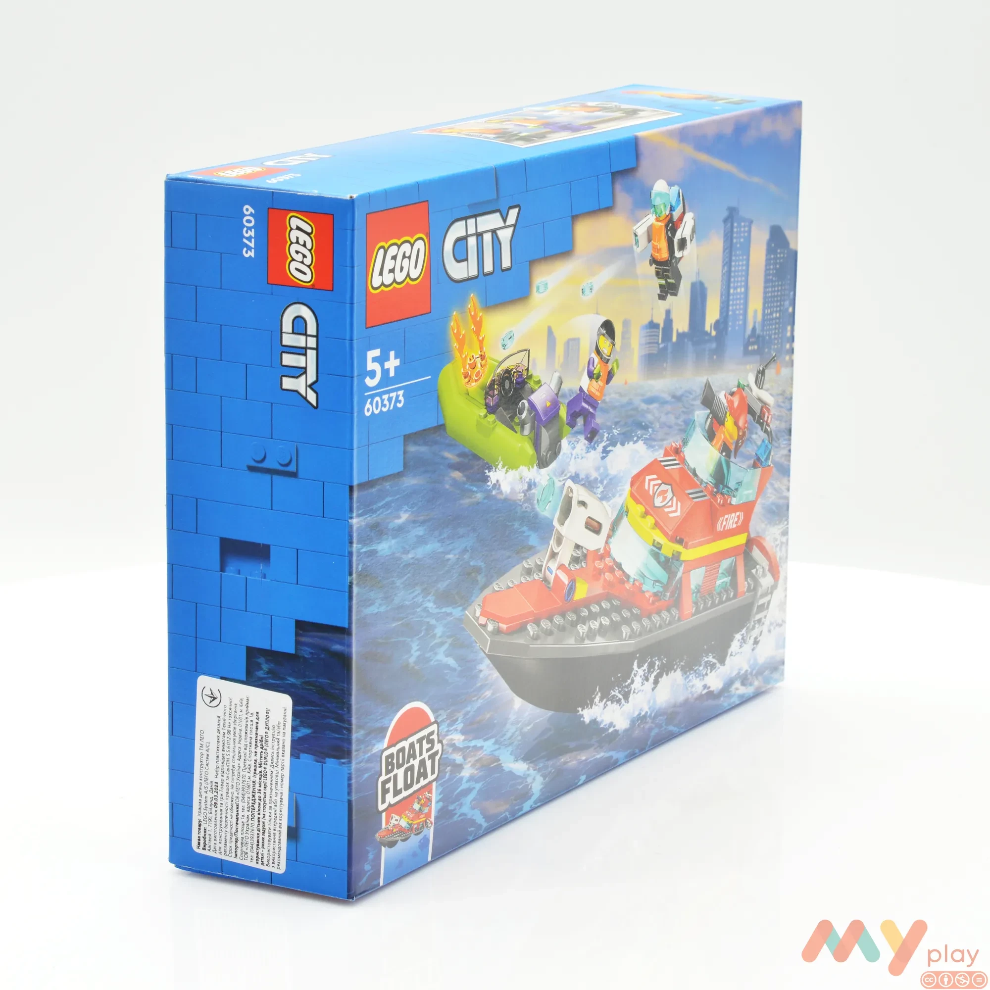 Конструктор LEGO City Лодка пожарной бригады (60373) купить в интернет магазине с доставкой по Украине | MYplay