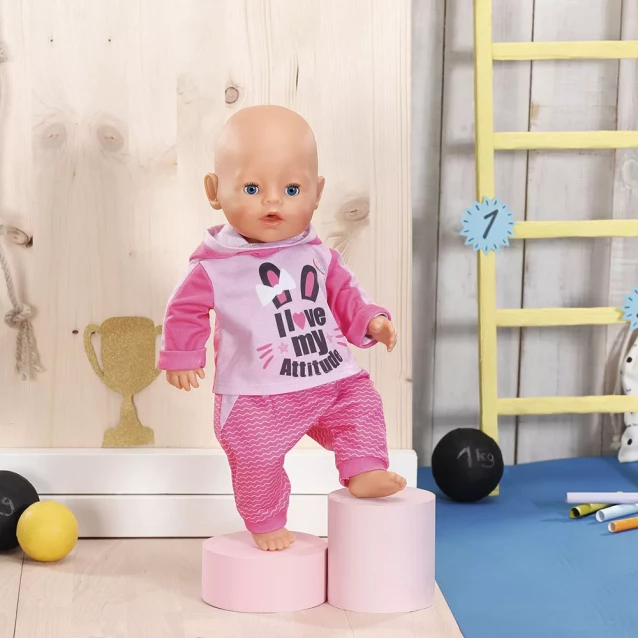 Zapf Набір одягу для ляльки BABY BORN - СПОРТИВНИЙ КОСТЮМ ДЛЯ БІГУ (на 43 cm, рожевий) 830109-1 - 6