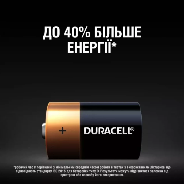 Батарейки лужні Duracell D 2 шт (81545439/5005987/5014435) - 4