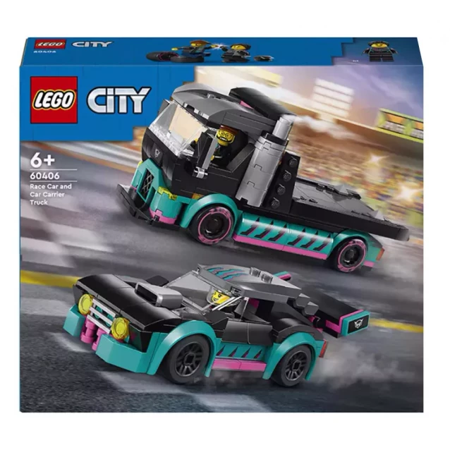 Конструктор LEGO City Автомобіль для перегонів й автовоз (60406) - 1