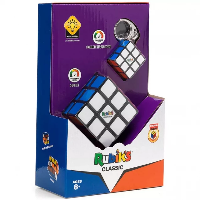 Rubik's Набір головоломок 3х3 КЛАСИЧНЕ ПАКУВАННЯ - КУБИК ТА МІНІ-КУБИК (з кільцем) 6062800 - 3