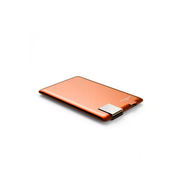 Внешн. порт.аккум. Батарея XOOPAR - POWER CARD(Li-Pol,1300мА*ч,оранж,microUSB/USB-каб, LED) - 2