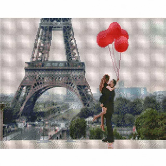 Алмазная картина «Влюбленные в Париже», размером 40х50 см - 1