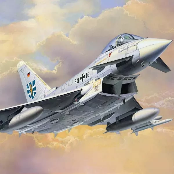 REVELL Самолет 1998г.,Германия/Великобритания/Испания/Италия Eurofighter, 1:100 - easy kit;8+ - 3