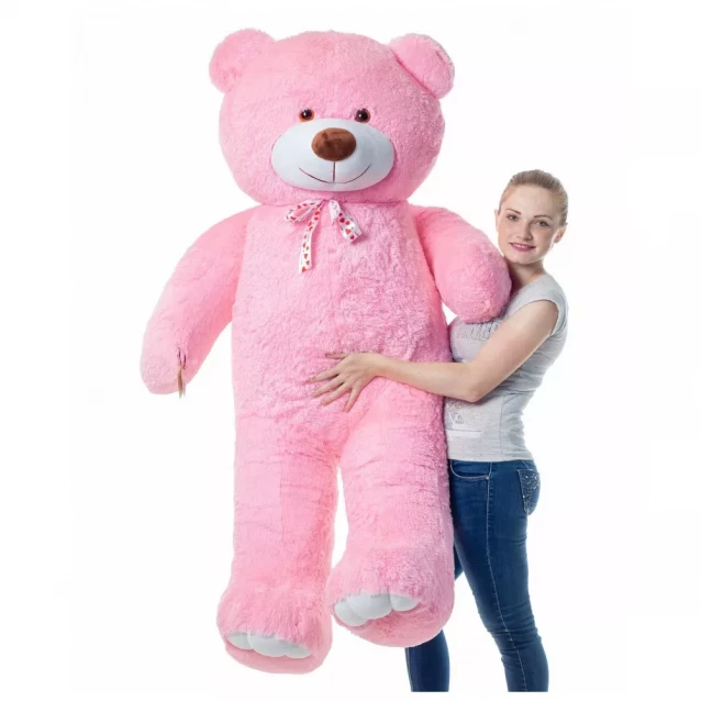 MISTER MEDVED Іграшка м'яконабивна ведмедик рожевий 200 см - 5