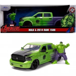 Автомодель Jada Marvel Мстители RAM 1500 2014 с фигуркой Халка 1:24 (25322502) детская игрушка