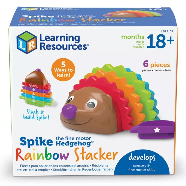 Іграшка розвиваюча Learning Resources Spike The Fine Motor Hedgehog Їжачок Спайк різнокольоровий (LER9105) - 1