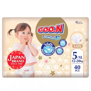 Підгузки Goo.N Premium Soft Розмір 5XL, 12-20 кг 40 од (F1010101-150) для малюків