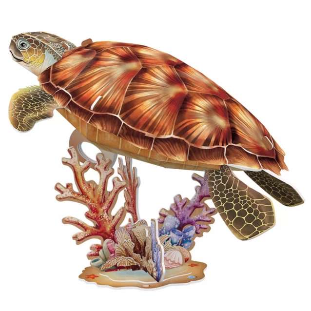 Трехмерная головоломка-конструктор CubicFun Исчезающие животные Морская черепаха (DS1080h) - 2