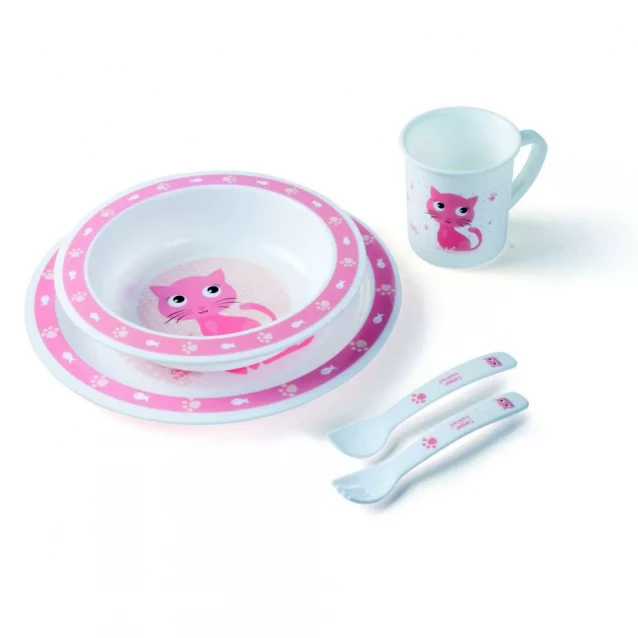 Набор посуды Canpol babies Cute Animals Котик (4/401_pin) - 1