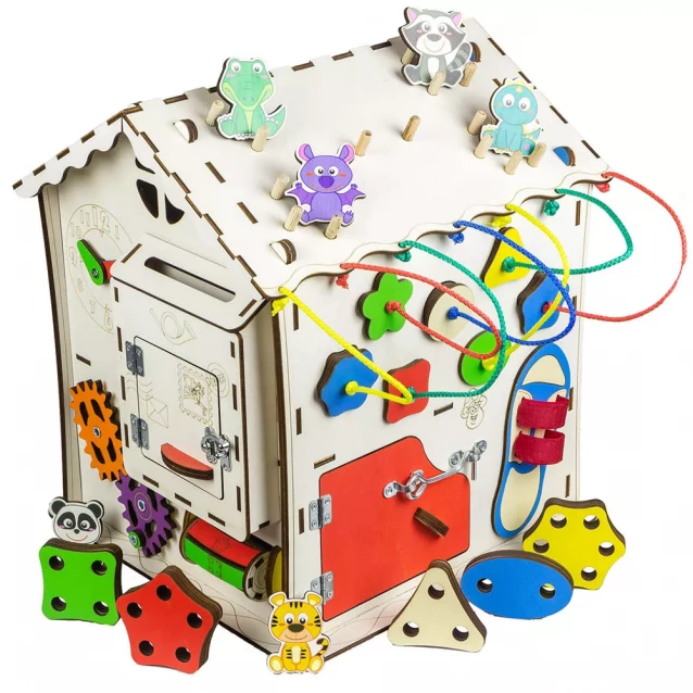 Бізіборд-куб GoodPlay Будиночок розвиваючий 30х30х40 (B007) - 7