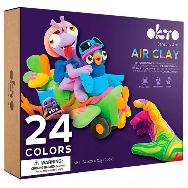 Набір повітряної глини Okto Air Clay 24 кольори (70150) - 1