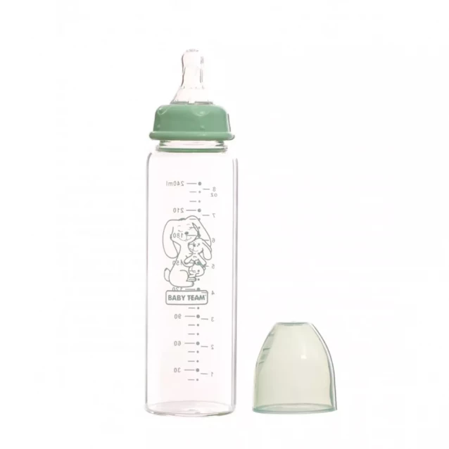 Бутылочка для кормления Baby Team стеклянная 250мл, 0+ (1211) - 5