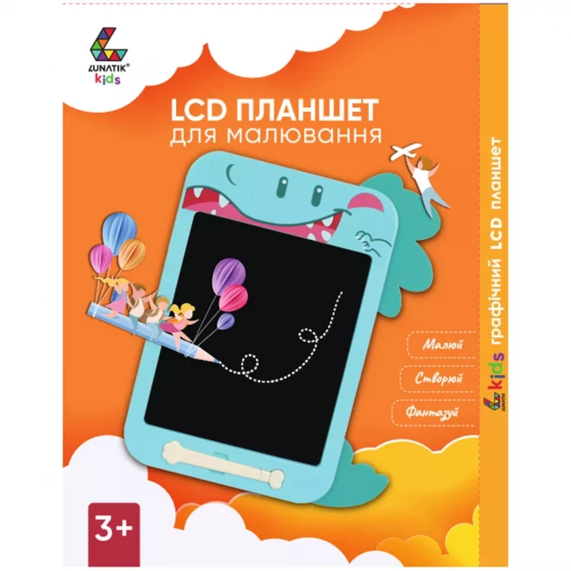 Планшет графічний для малювання Lunatik LCD екран 10" Динозавр (1136794) - 4