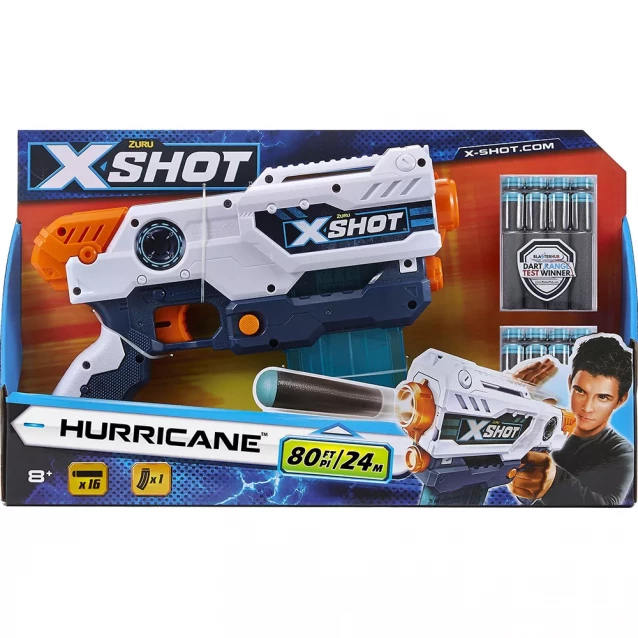 X-Shot Скорострельный бластер EXCEL Hurricane (16 патронов) - 7